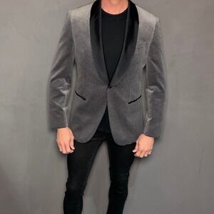 Hugo Boss Tailored Shawl Lapel Dinner Jacket – 40R – Black/Silver